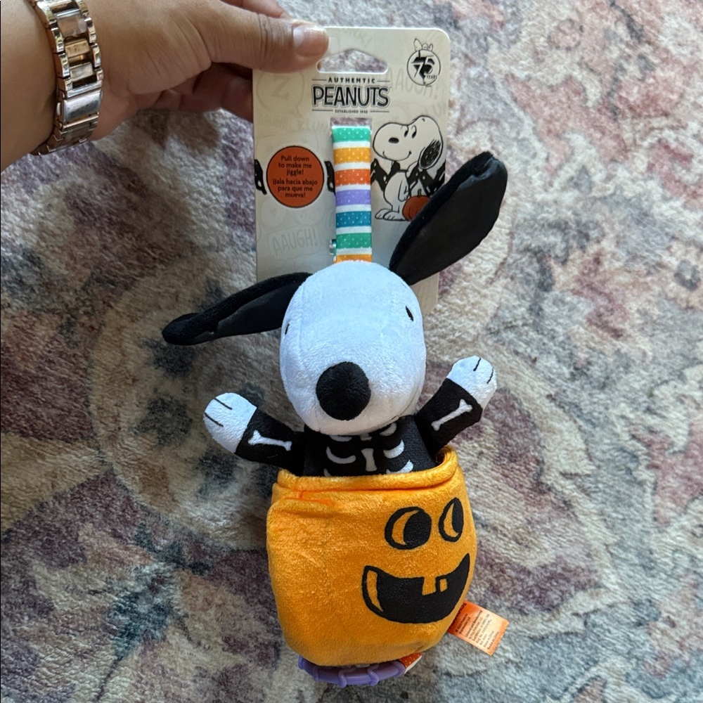 Peanuts Snoopy Halloween Plush with Orange Pumpkin